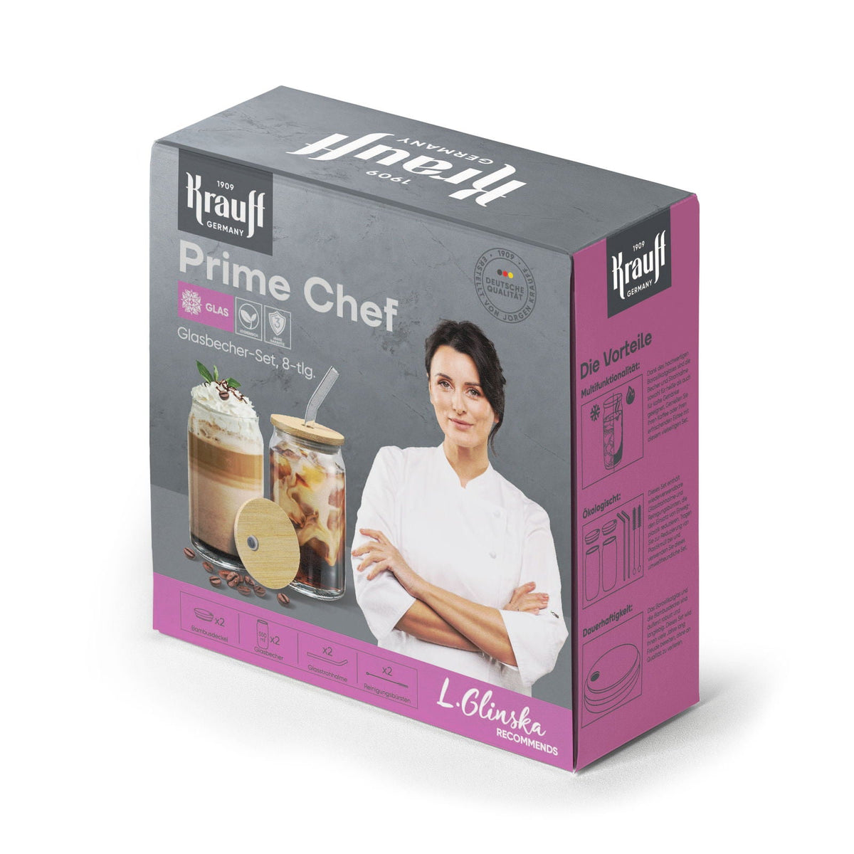Krauff Trinkgläser Set Prime Chef 550 ml mit Zubehör